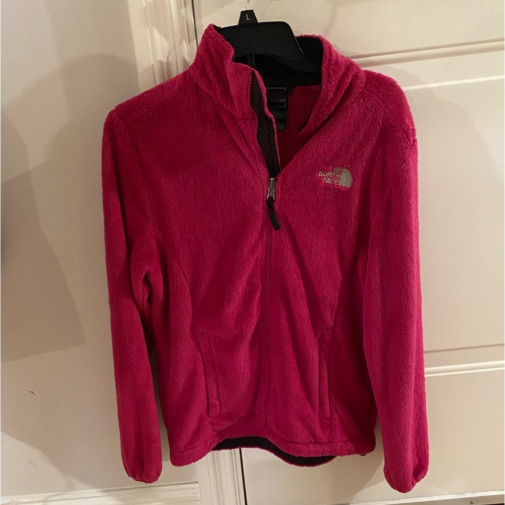 Hot Pink Fuzzy North Face Jacket